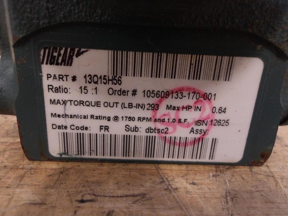 Used DODGE TIGEAR 13Q15H56 SPEED REDUCER, RATIO 15:1, #728 NEW