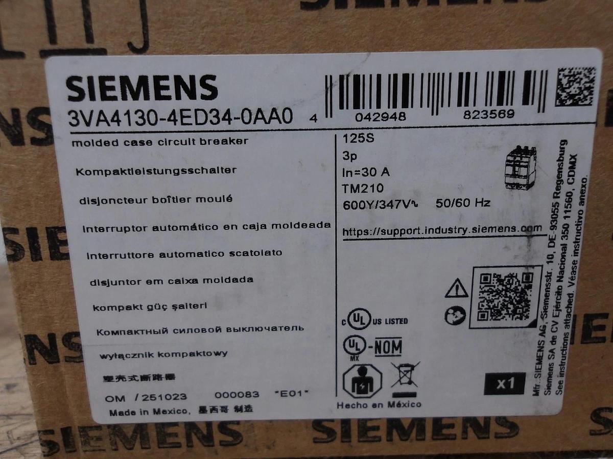 SIEMENS 30 AMP BREAKER 240-480-600 V, #630150G NIB