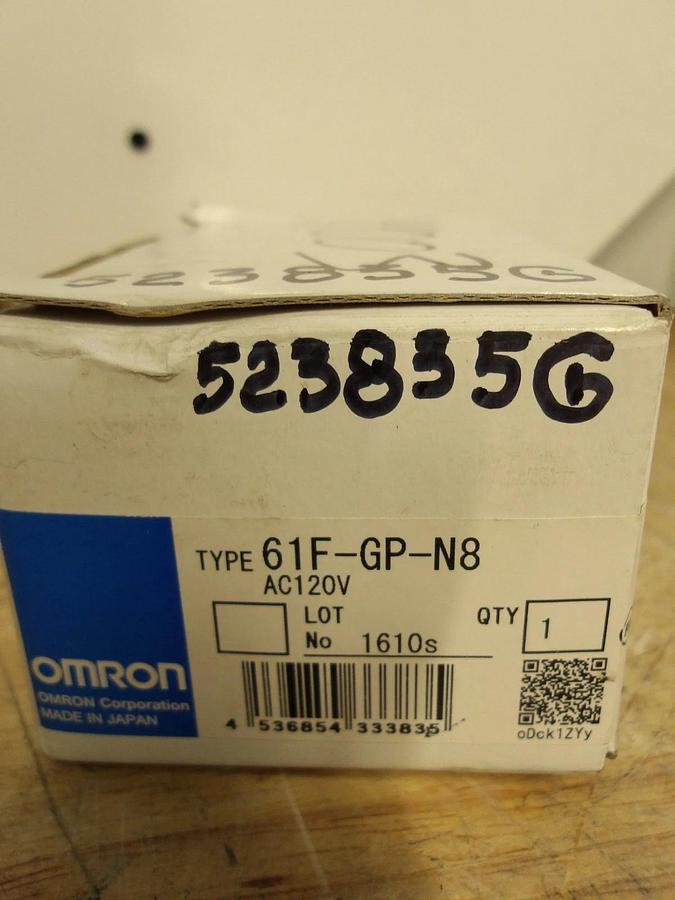 OMRON 61F-GP-N8 FLOATLESS LEVEL SWITCH 120 VAC, #523835G NIB