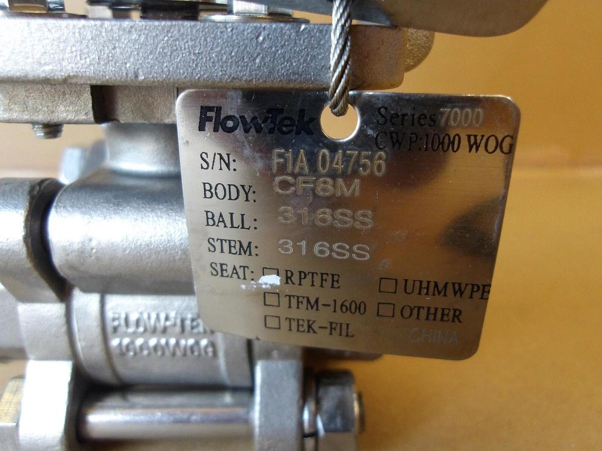 Used FLOWTEK 1/2" VALVE & WOLSELEY ACTUATOR, #610951G NEW