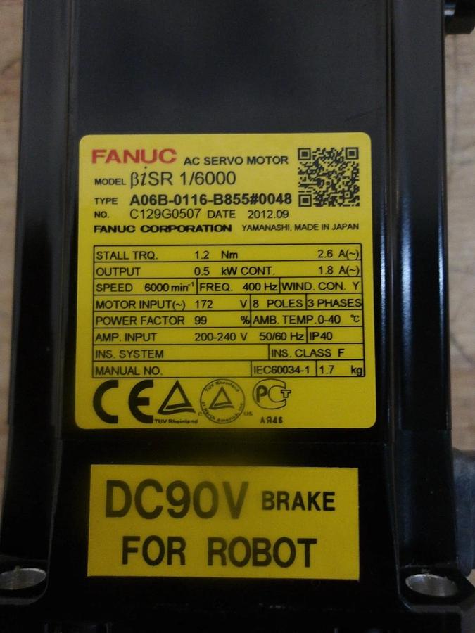 Used FANUC A06B-0116-B855 0048 AC SERVO MOTOR, #4251019G NEW