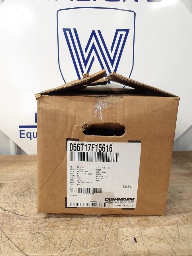 MARATHON 1/2 HP MOTOR, 1725 RPM, 56Z FR, #65146G NIB