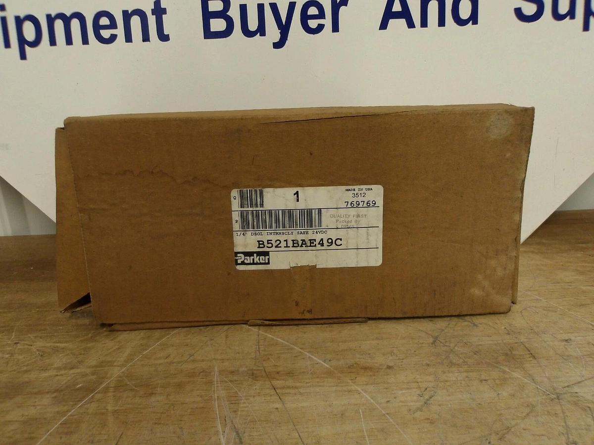 PARKER B521BAE49C PNEUMATIC SOLENOID VALVE 1/4", #521135G NIB