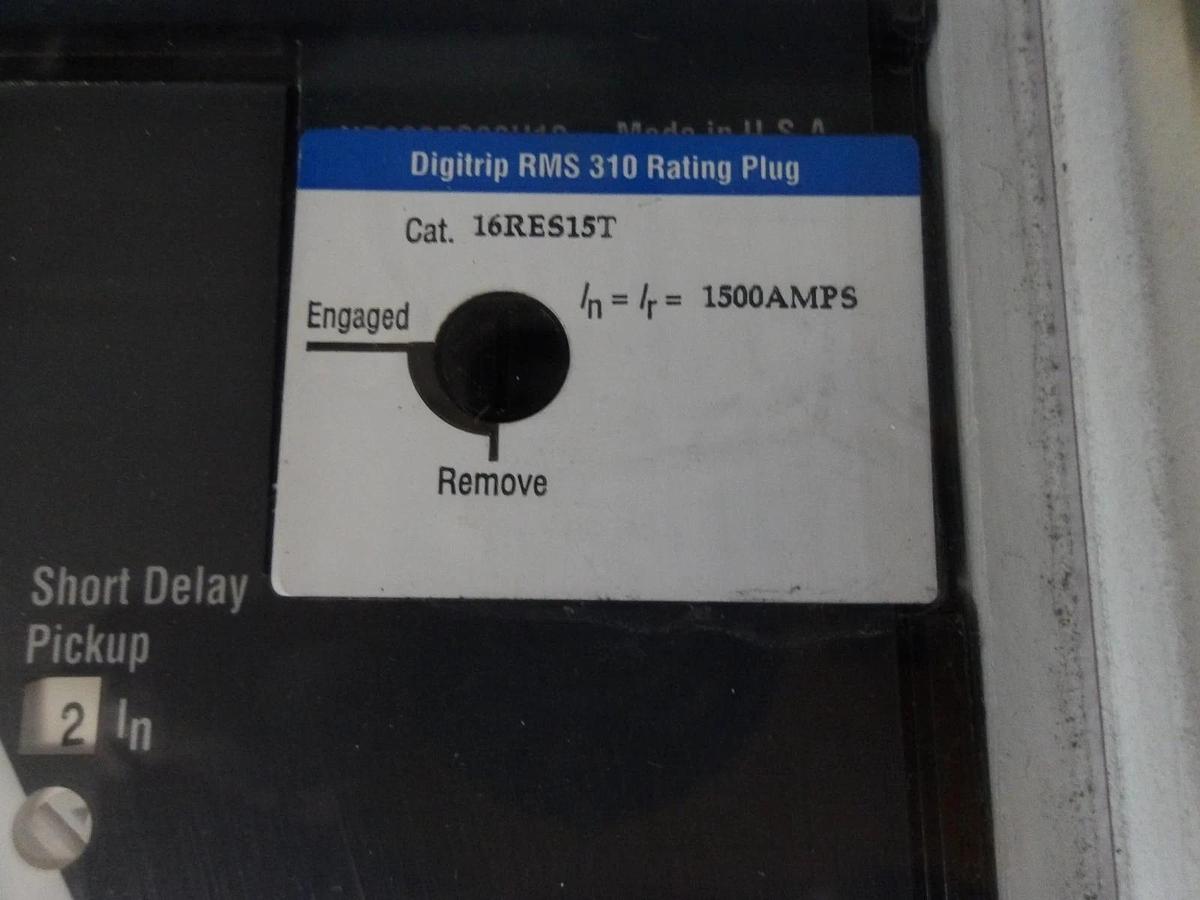 Used EATON 1500 AMP CIRCUIT BREAKER RDC316T33WP02S29Y01, #6121021G USED