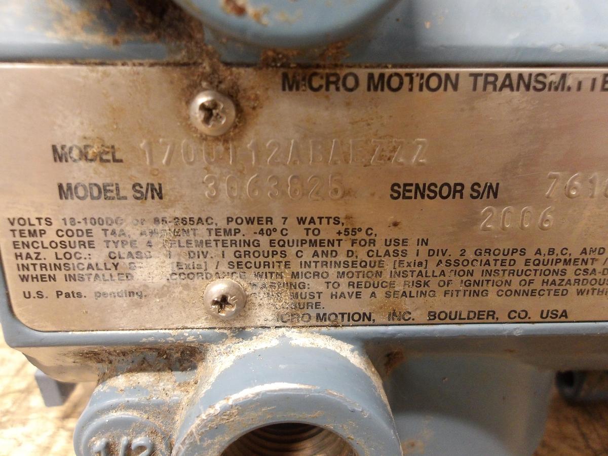 Used MICROMOTION 1700112ABAEZZZ TRANSMITTER