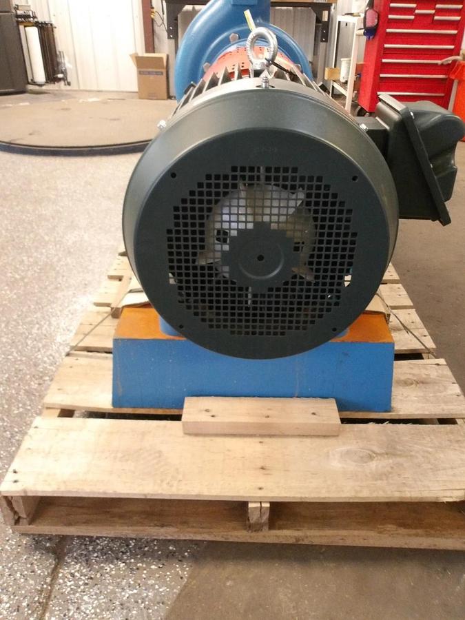 Used GOULDS (SUMMIT)3175M 8X10-14 STAINLESS PUMP W/ 50 HP MOTOR ON BASE, #420211G NEW