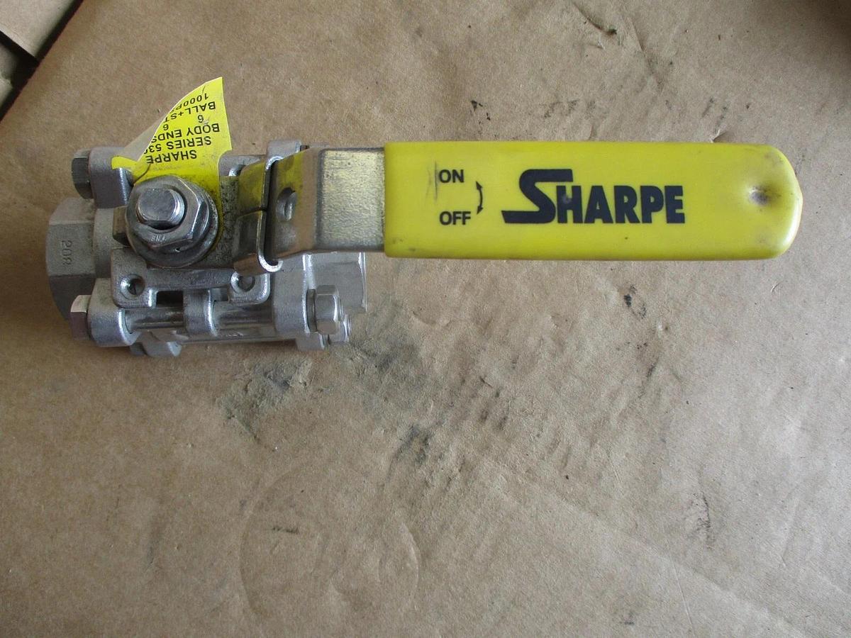 Used SHARPE 1" STAINLESS BALL VALVE(SOCKET WELD), #4161113J NEW
