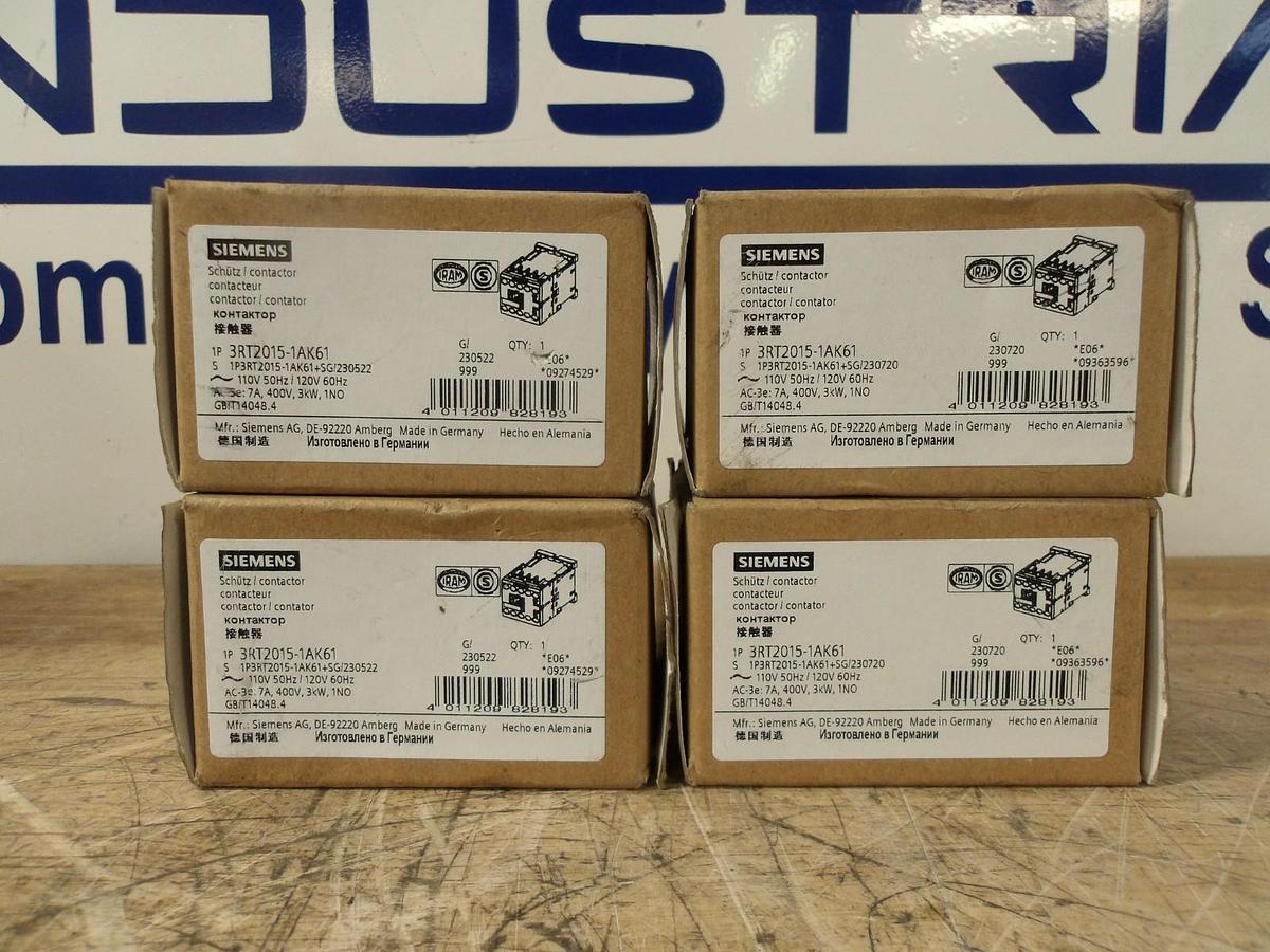 SIEMENS 7 AMP CONTACTOR 110/120 V (LOT OF 4) #79945G NIB