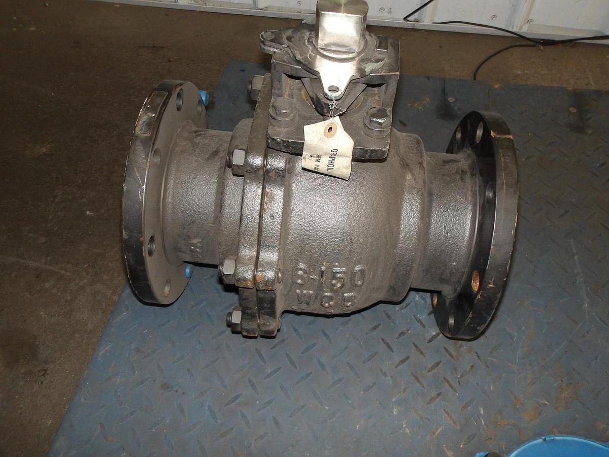 Used FLOW-TEK 6" STEEL WCB BALL VALVE, #81231G NEW