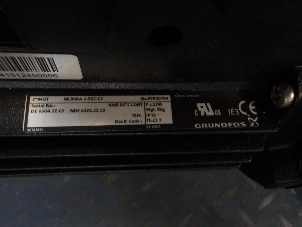 Used GRUNDFOS 1-1/2" PUMP WITH 1-1/2 HP MOTOR MTR3-23/8, #611925G NEW