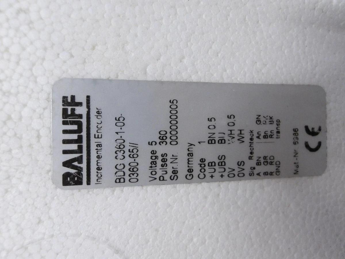 BALLUFF BGD6360-1-05-0360-65 INCREMENTAL ENCODER, #5221221G NIB