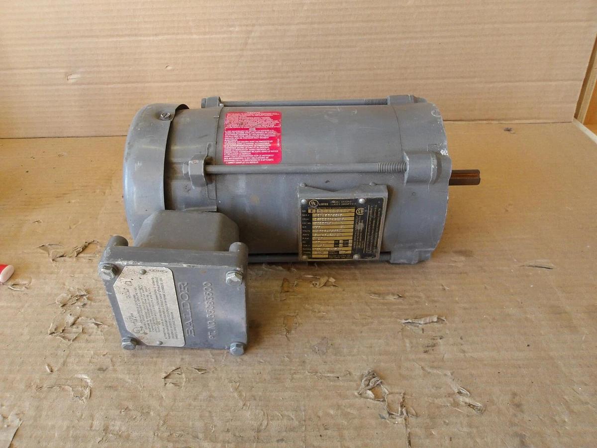Used BALDOR 1/2 HP MOTOR, FR 56C, 208-230/460 V, 3450 RPM, #102315G NEW (WEATHERED)