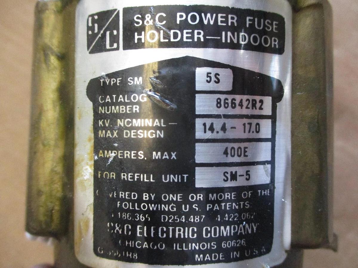 Used S&C 86642R2 POWER FUSE HOLDER (400E) #95257J USED