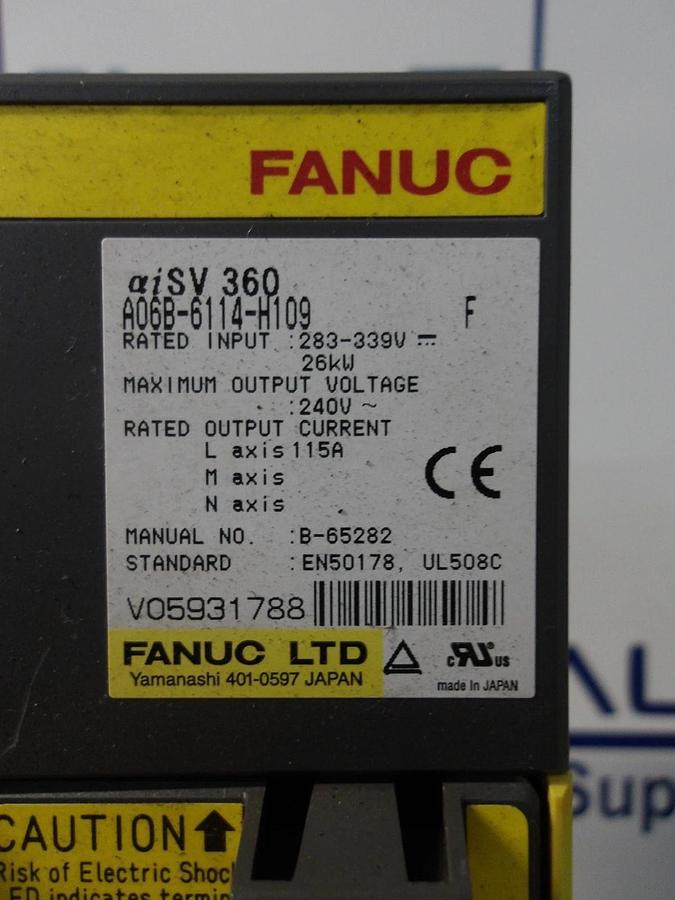 Used FANUC A06B-6114-H109 3 AXIS SERVO AMPLIFIER, #1218855G USED