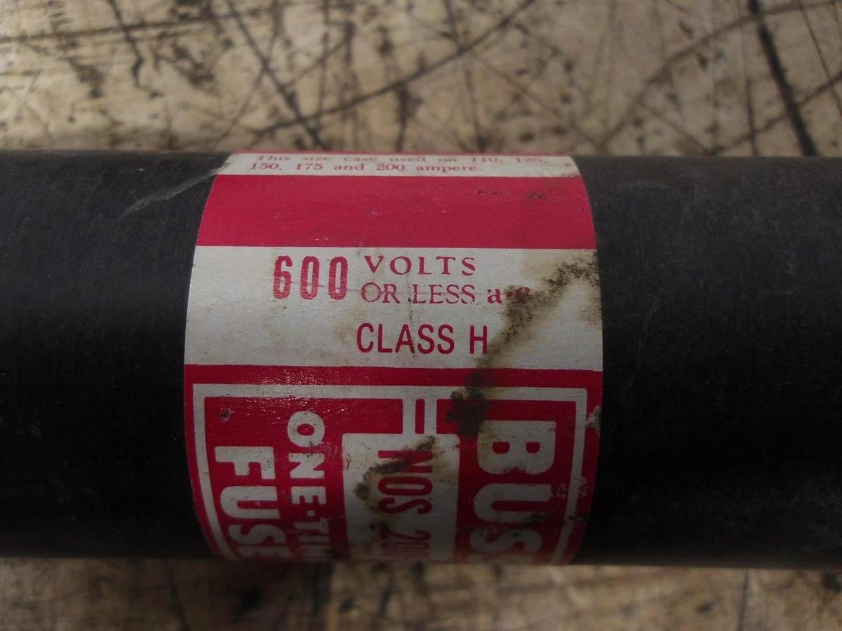 Used FUSETRON NOS-200 ONE TIME BUSS FUSE 200 AMP (LOT OF 3) #391053G NEW