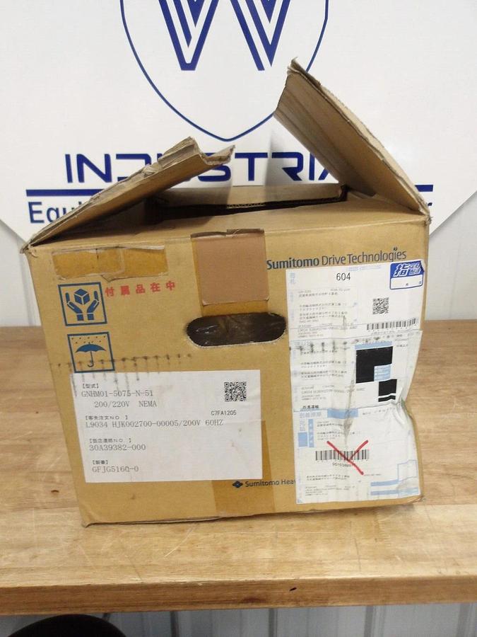 SUMITOMO GNHM01-5075-N-51 GEAR DRIVE, RATIO 51:1, 1/8 HP, #3171102G NIB