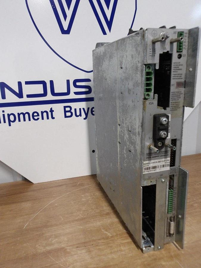 Used INDRAMAT DDS03.2-W030-BE12-01-FW AC SERVO CONTROLLER, #212945G PARTS ONLY