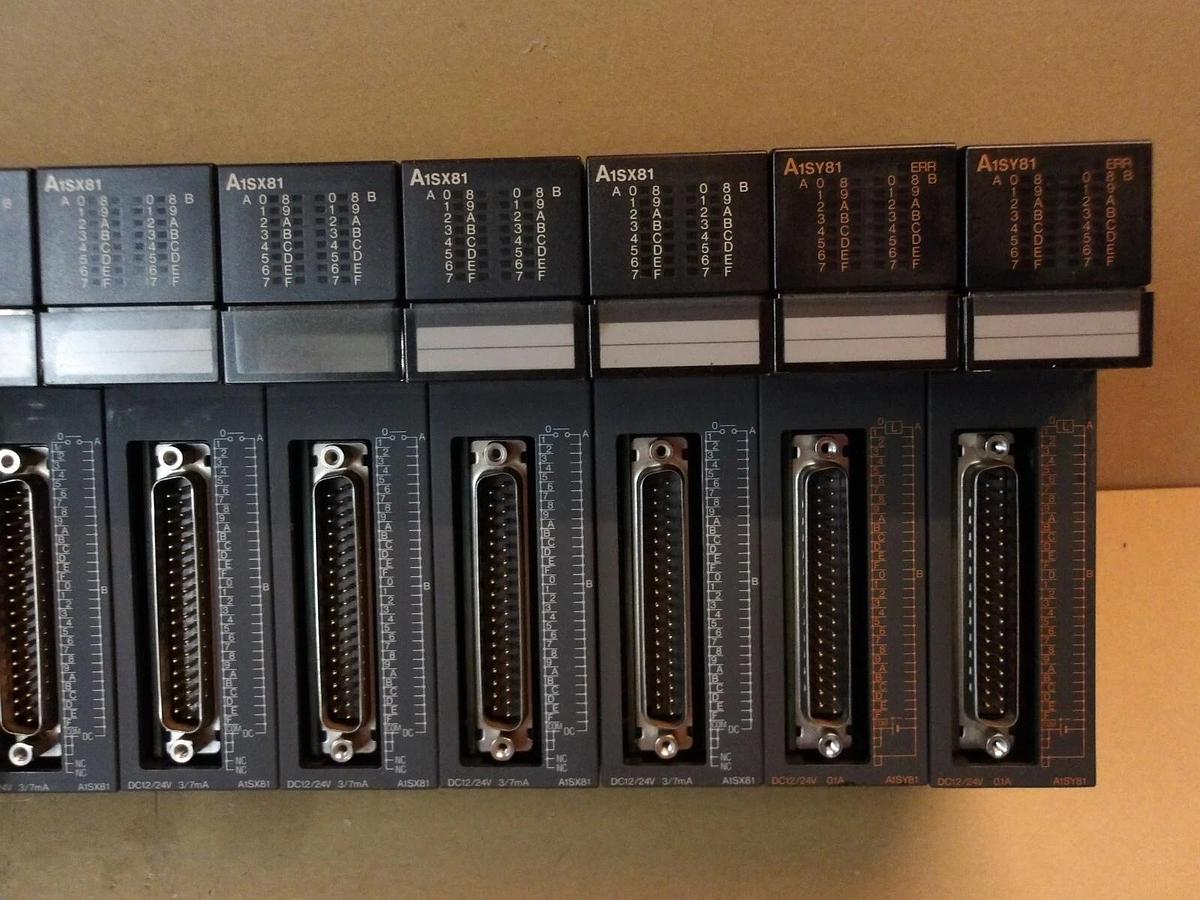 Used MITSUBISHI CPU A2SHCPU POWER SUPPLY, 7 CARDS, #44330G USED