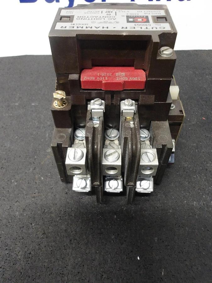 Used CUTLER HAMMER 60 AMP LIGHTING CONTACTOR C30DG3, #326209G USED