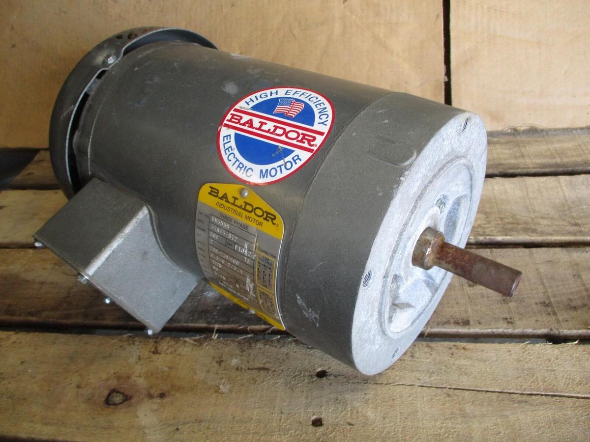 Used BALDOR 2 HP MOTOR, FR 56C, 208-230/460 V, #620201J NEW