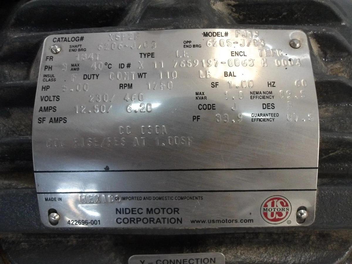 Used ROPER 1-1/2" PUMP W/ 5 HP MOTOR, #1111918G NEW