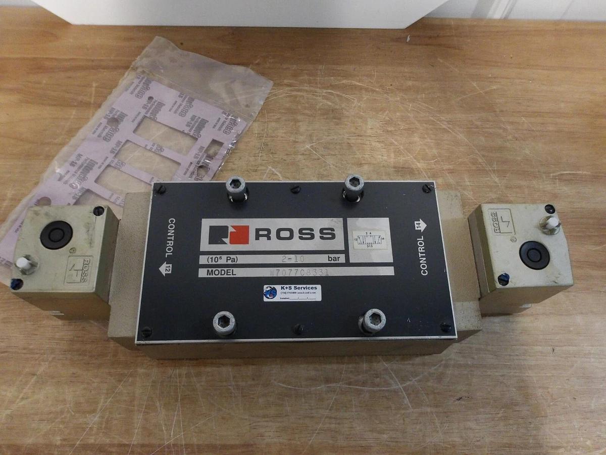 Used ROSS W707708331 PNEUMATIC SOLENOID VALVE, #371135G REMANUFACTURED