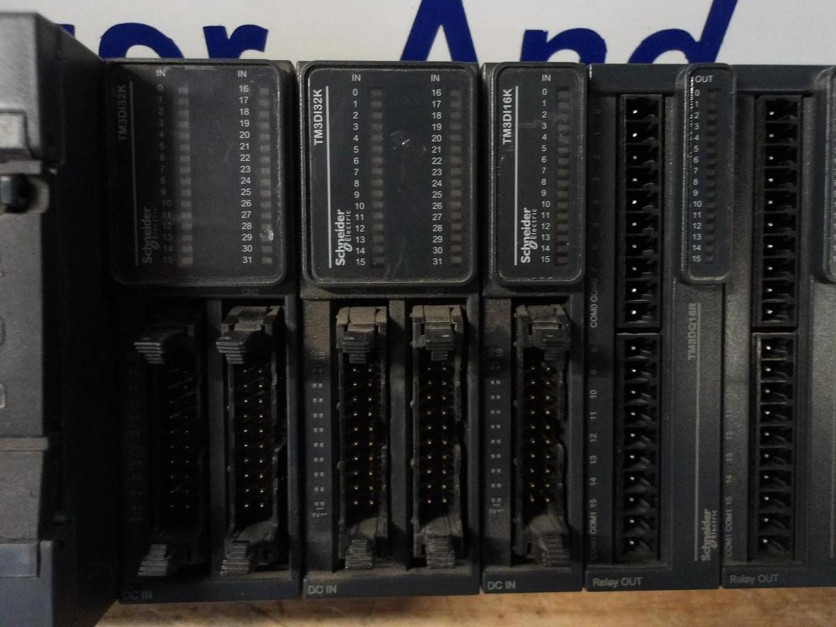 Used SCHNEIDER MODICON TM241CEC24T LOGIC CONTROLLER & 7 CARDS, #331135G USED