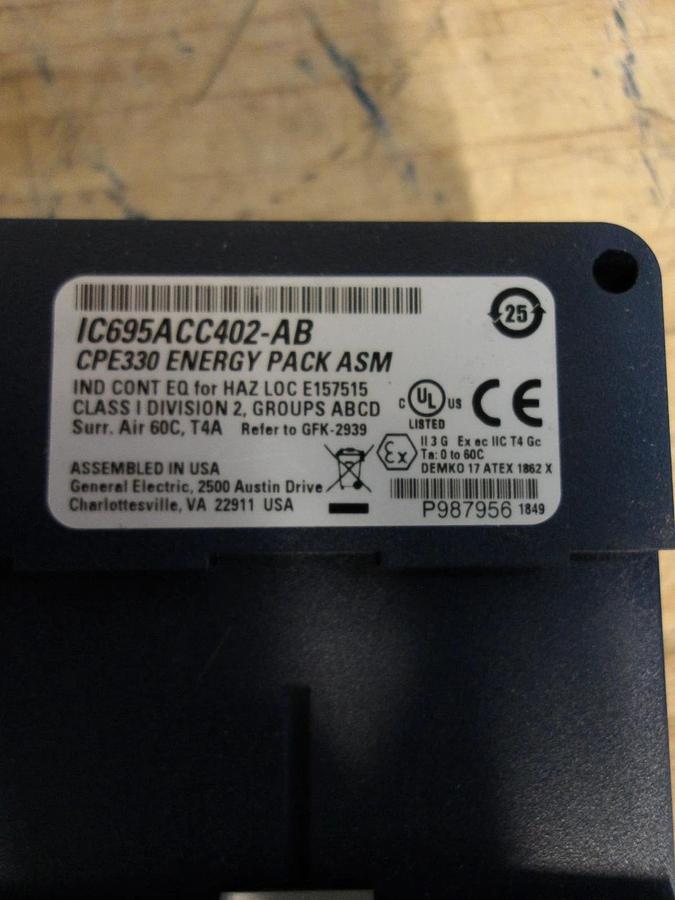 Used GE RX3I ENERGY PACK UNIT 1C695ACC402-AB (NO CABLE) #56824G NIB