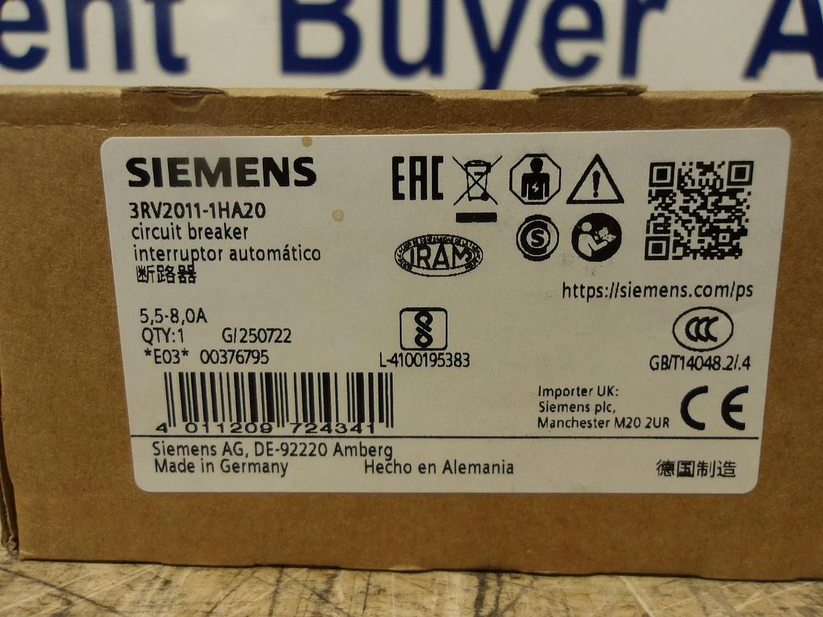 SIEMENS 5.5/8.0 AMP BREAKER, #713957G NIB