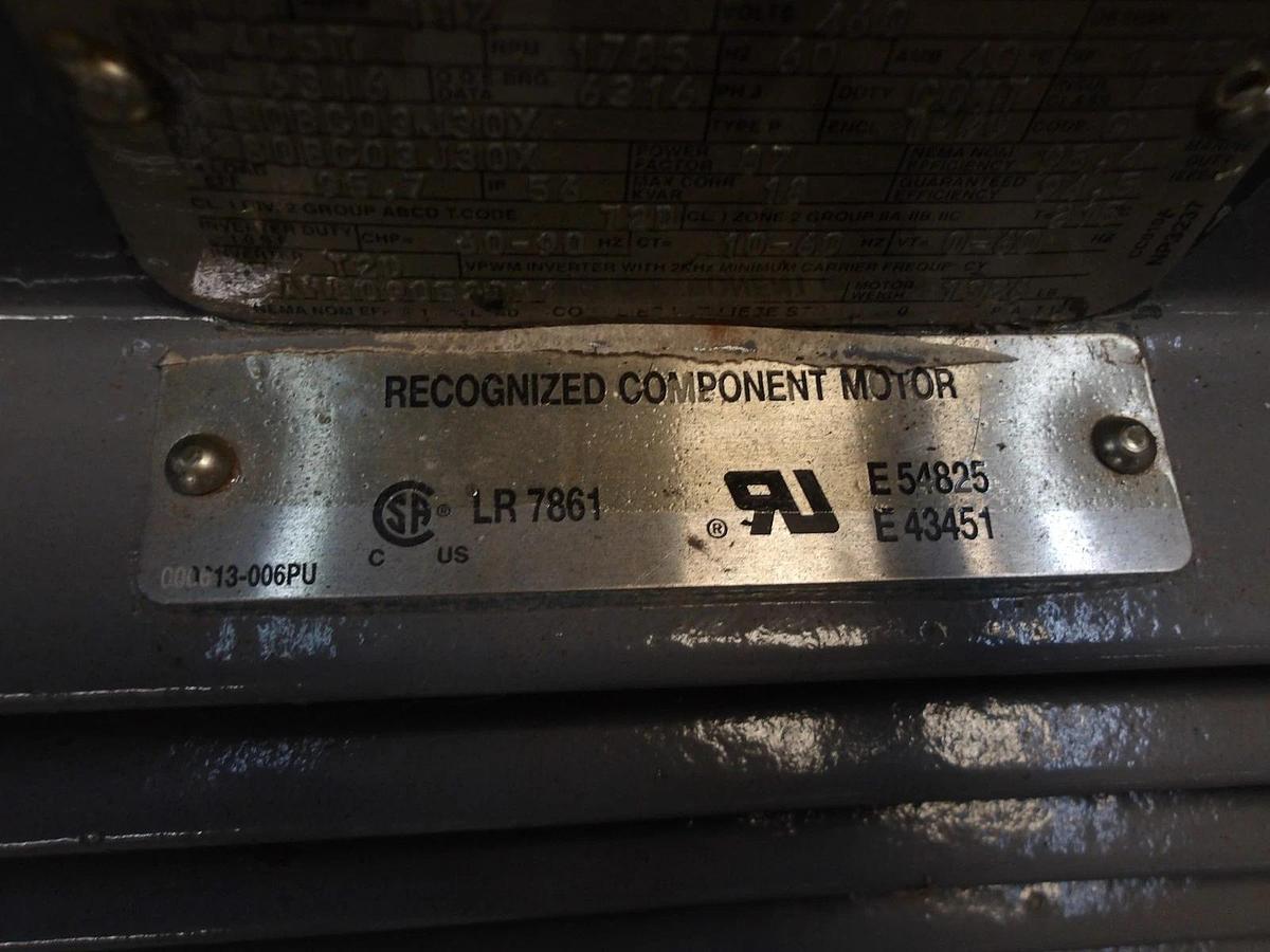 Used BALDOR 100 HP MOTOR, 460 V, 1785 RPM, FR 405T, #325126G REMANUFACTURED
