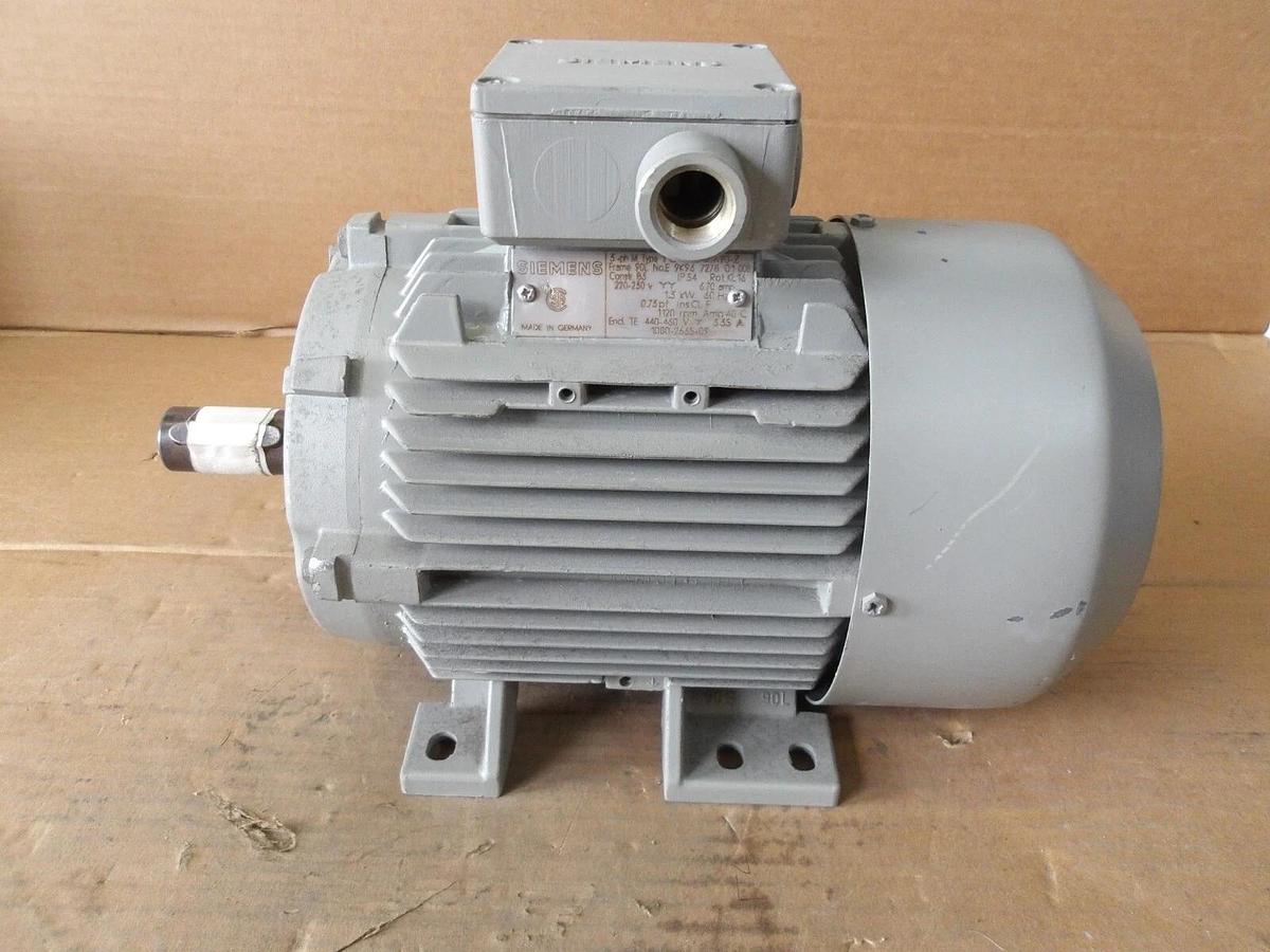 Used SIEMENS 1.3 KW MOTOR, FR 90L, 1120 RPM, 440-460 V, #11141040G NEW