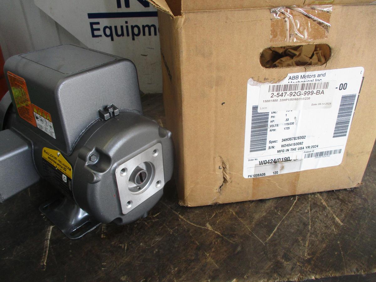 BALDOR RELIANCE 0.33 HP MOTOR (SINGLE PHASE) FR 56YZ, 115/230 V
