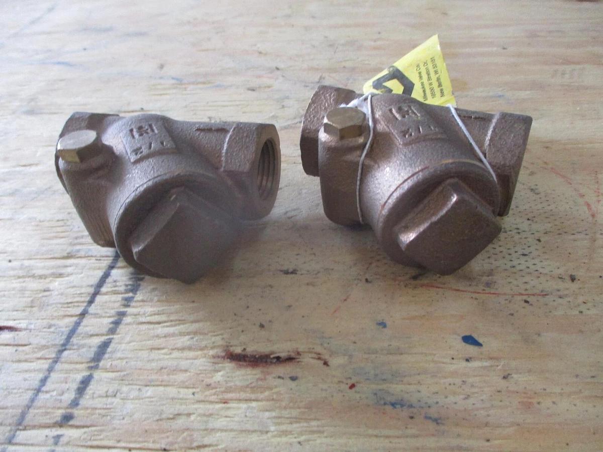 Used MILWAUKEE 1/2" BRONZE CHECK VALVE (LOT OF 2) #117232J NEW