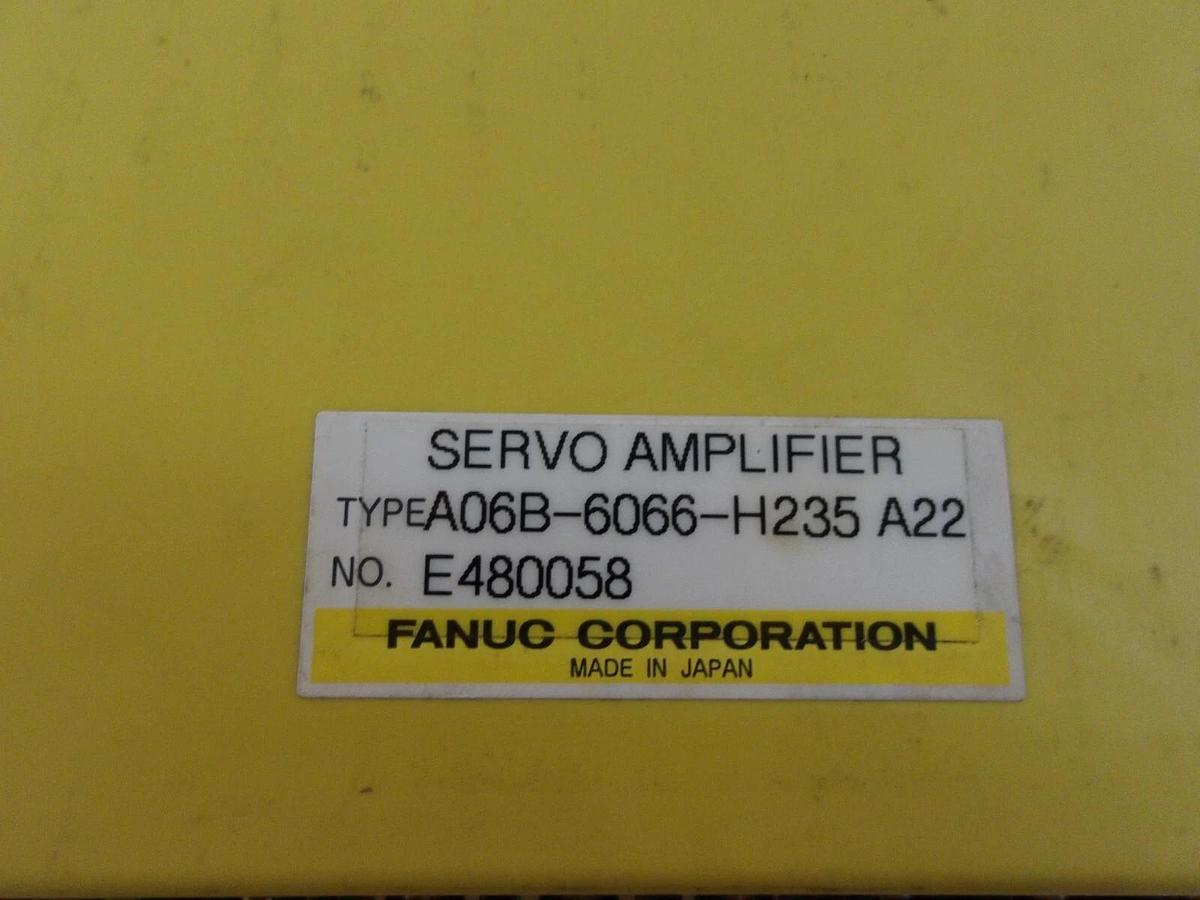 Used FANUC A06B-6066-H235 A22 SERVO AMPLIFIER, #2101205G REMANUFACTURED