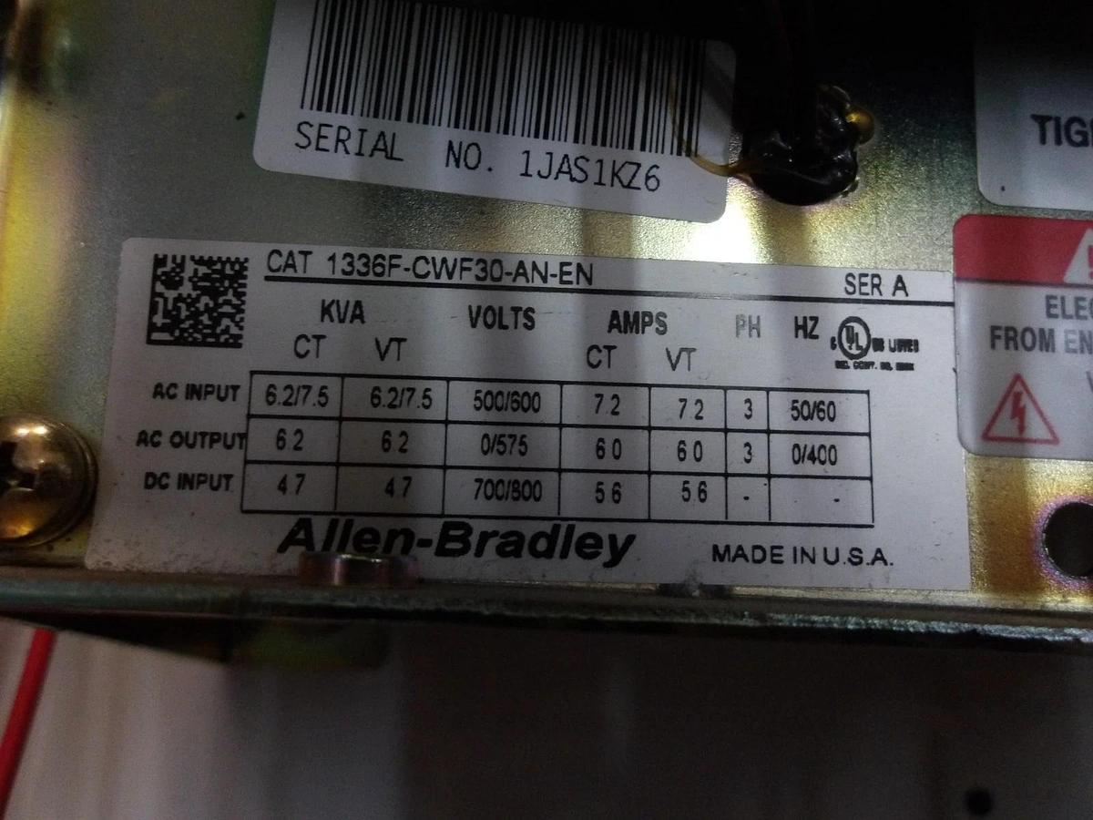 Used ALLEN BRADLEY 1336F CENTERLINE BUCKET W/ 3 HP DRIVE, #1031930G USED
