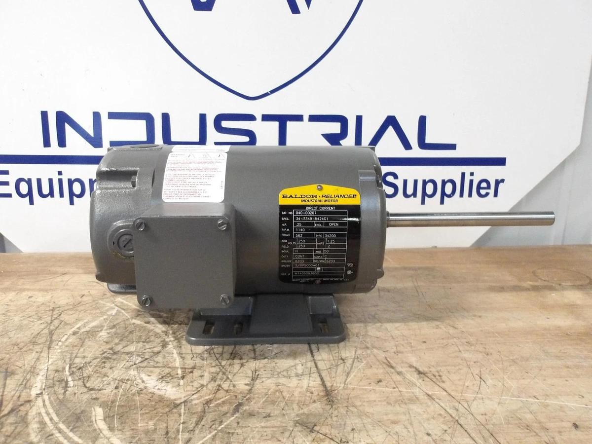 BALDOR RELIANCE .25 HP MOTOR, 250 V, FR 56Z, 1140 RPM, #69836G NIB
