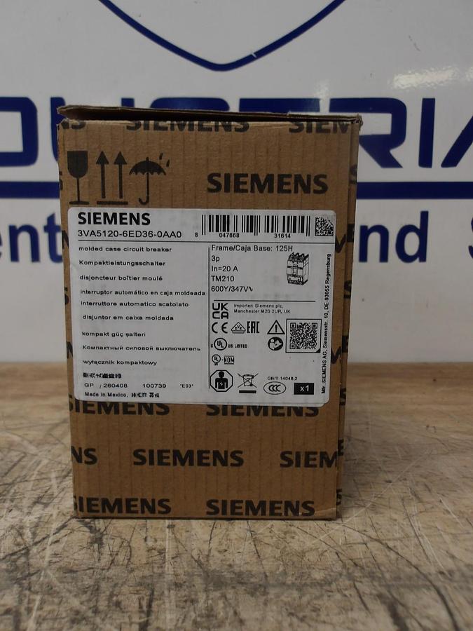 SIEMENS 20 AMP BREAKER 240-480/600 V, #78150G NIB