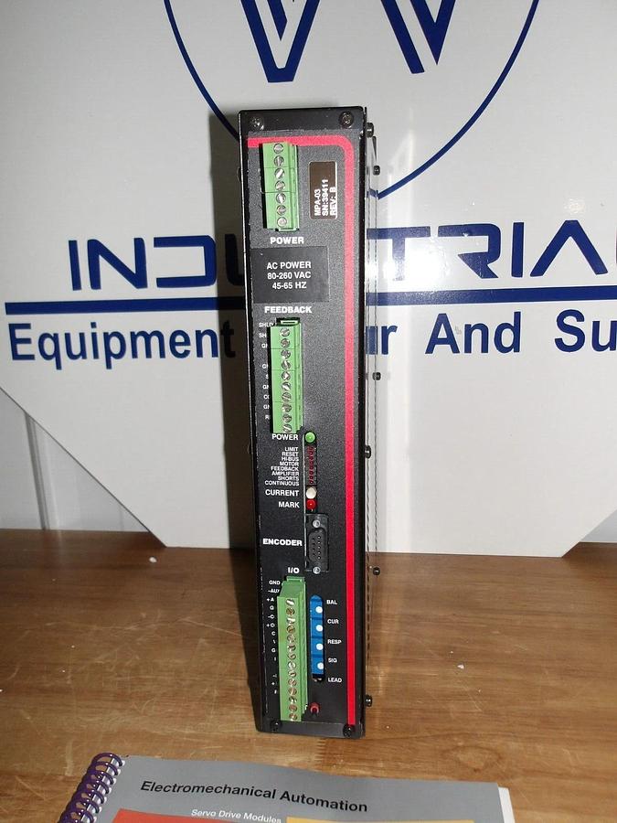 Used PARKER MPA-03 BRUSHLESS SERVO AMPLIFIER, SINGLE PHASE, #210830G REMANUFACTURED