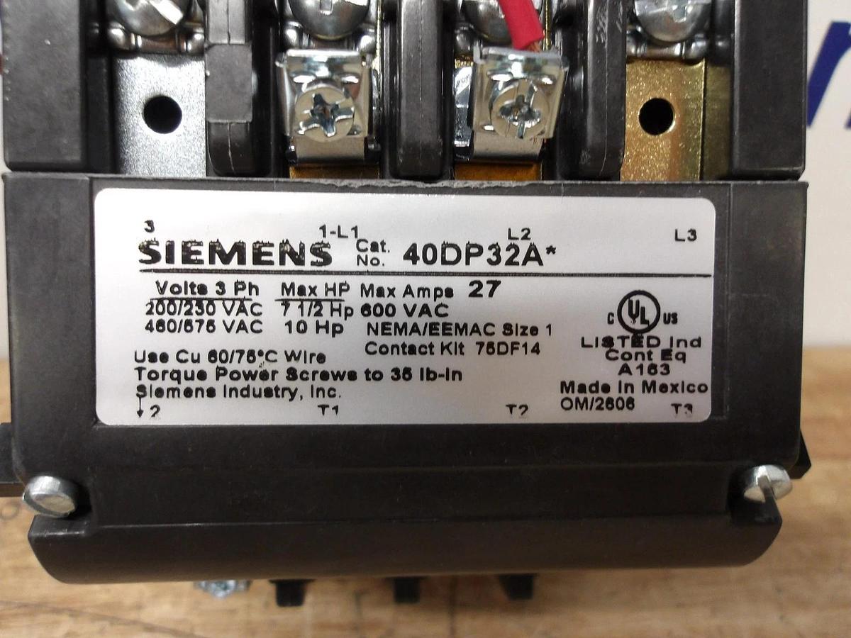 SIEMENS SIZE 1 CONTACTOR 40DP32AJ, 200-230 V, #5121207G NIB