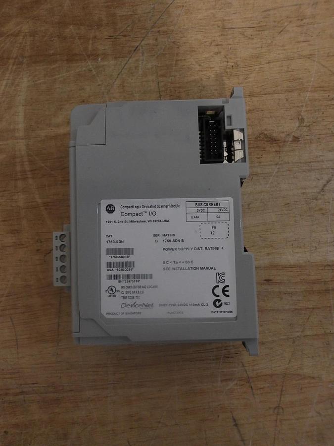 Used ALLEN BRADLEY COMPACT LOGIX 1769-SDN DEVICENET SCANNER, #424249G NEW