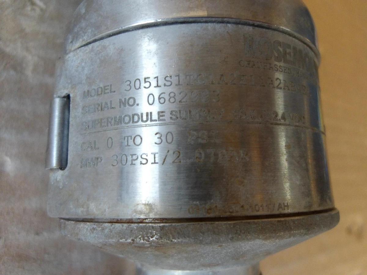 Used ROSEMOUNT 3051 PRESSURE TRANSMITTER, #72956G USED