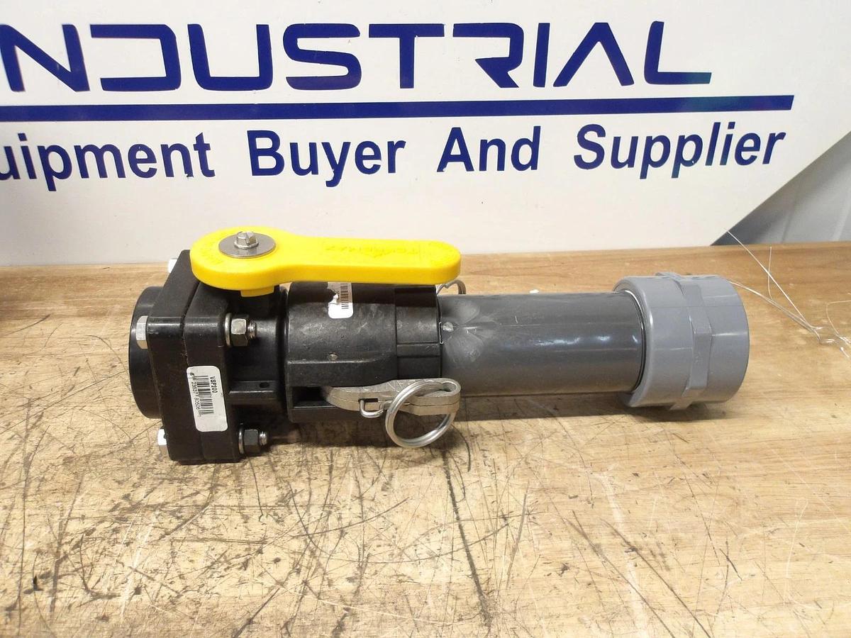 Used TERREMAX 2" PLASTIC BALL VALVE VSF200 W/ COUPLING, #316 NEW