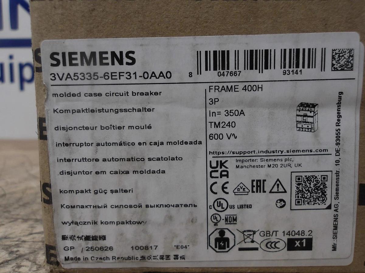 SIEMENS 350 AMP BREAKER 240-480-600 V, #7201122G NIB
