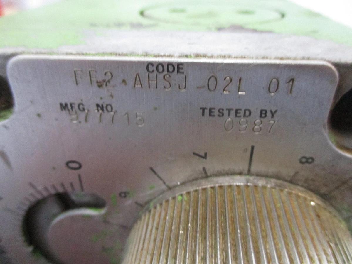 Used RACINE 97715 CONTROL VALVE FF2-AHSJ-02L 01, #828842J USED
