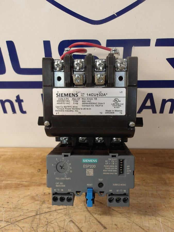 Used SIEMENS SIZE 0 STARTER 14CUC32AH, #721213G USED