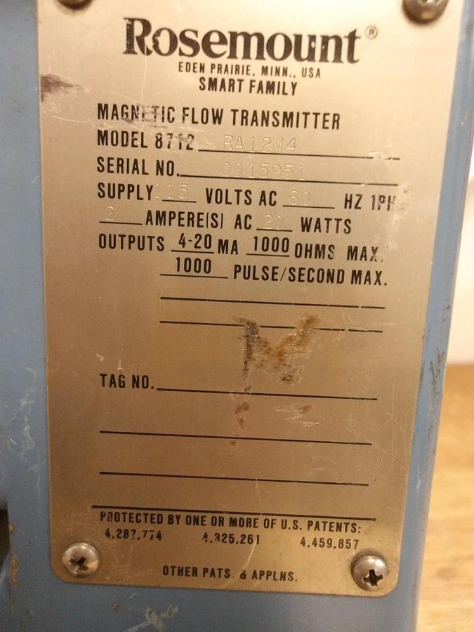 Used ROSEMOUNT 8712RA12M4 MAGNETIC TRANSMITTER, #92135G USED