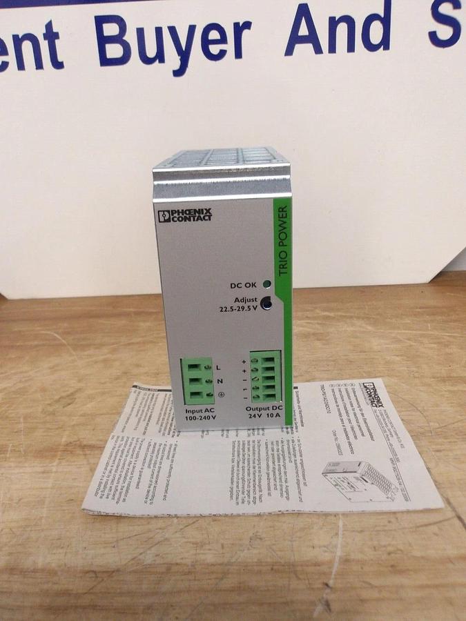 Used PHOENIX CONTACT TRIO-PS/1AC/24VDC/10 POWER SUPPLY, #3191010G NEW