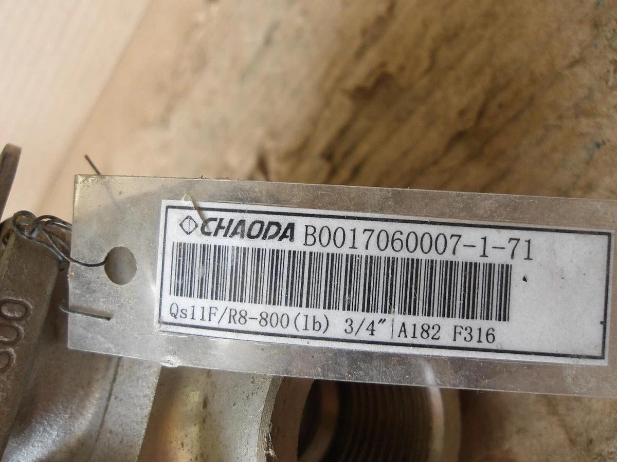 Used CHAODA 3/4" S/S BALL VALVE (THREADED) #812105G NEW