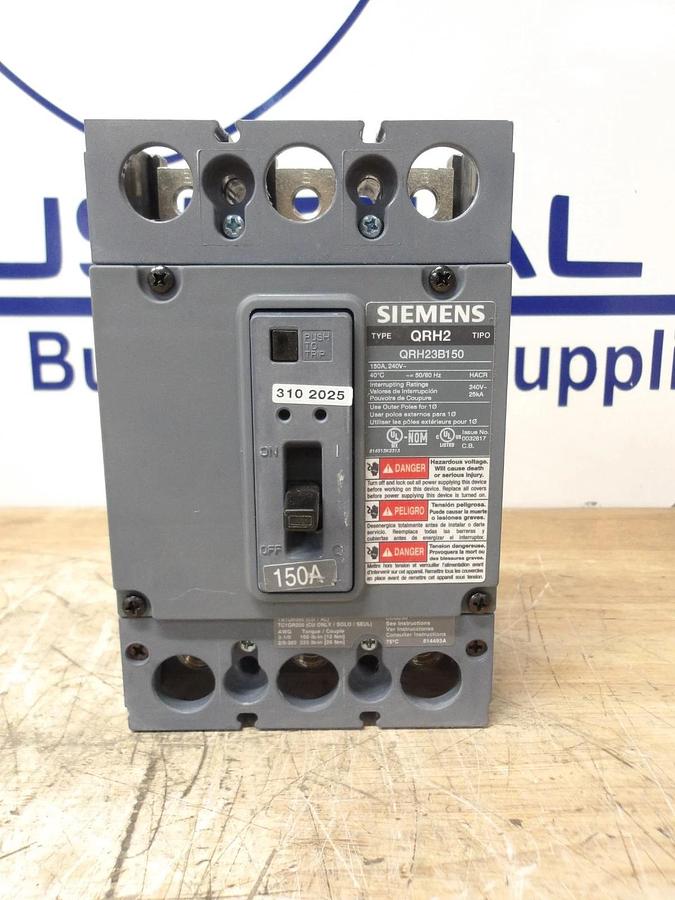 SIEMENS 150 A BREAKER, 240 V, 3 P, QRH23B150, #617314G NIB