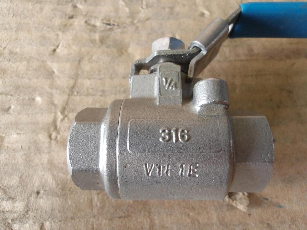 Used VALVE-TEK 1/4" S/S BALL VALVE (LOT OF 5), #812242G NEW